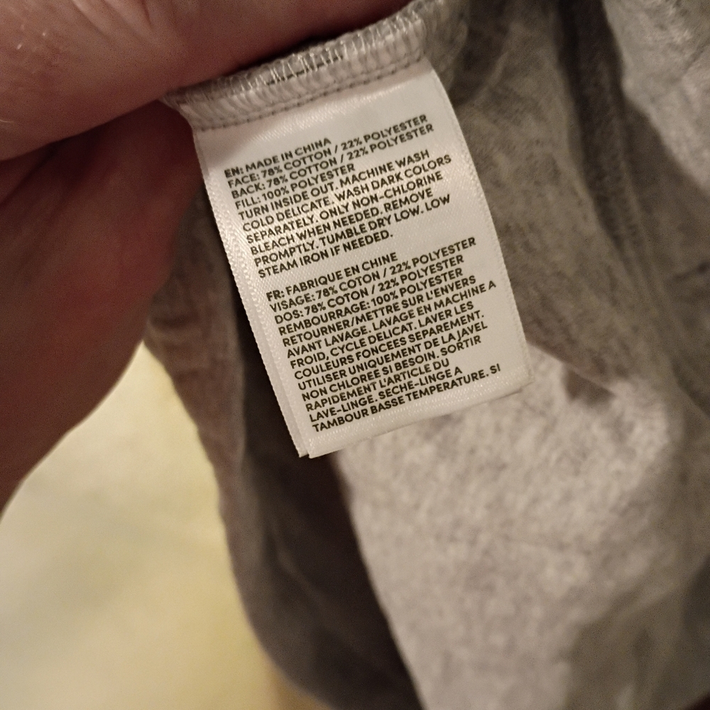 NWT Lands' End Gray Quilted Half Button Up Pullover S - Picture 5 of 7